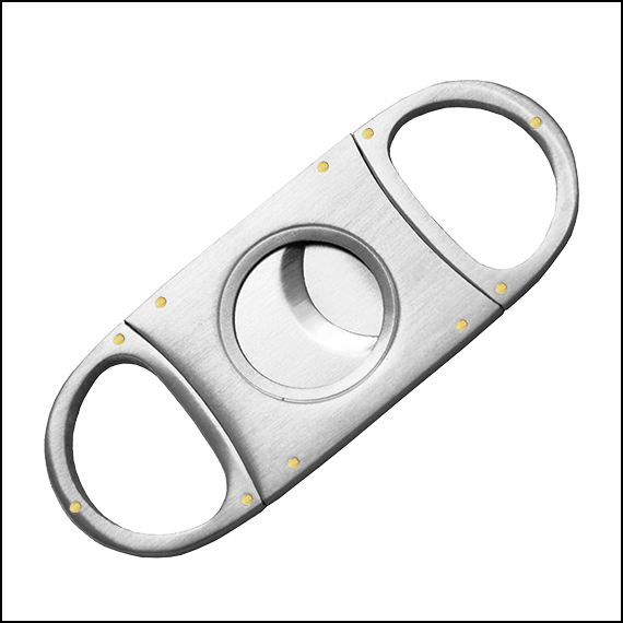 CIGAR CUTTER - GUILLOTINE 2 BLADES - METAL (ROUND)