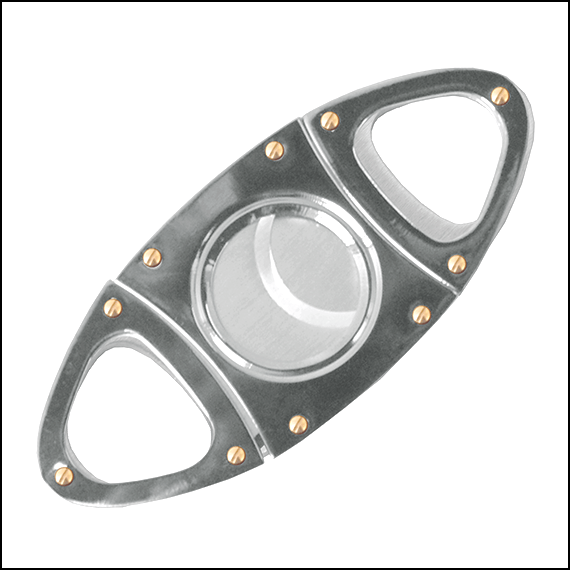 CIGAR CUTTER - WITH RIVET - GUN METAL (FOOTBALL BALLOON SHAPE)