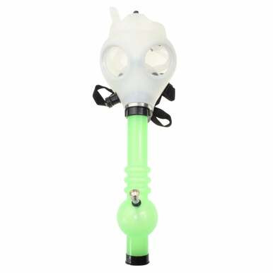 Glow In The Dark Gas Mask w/ Acrylic Pipe