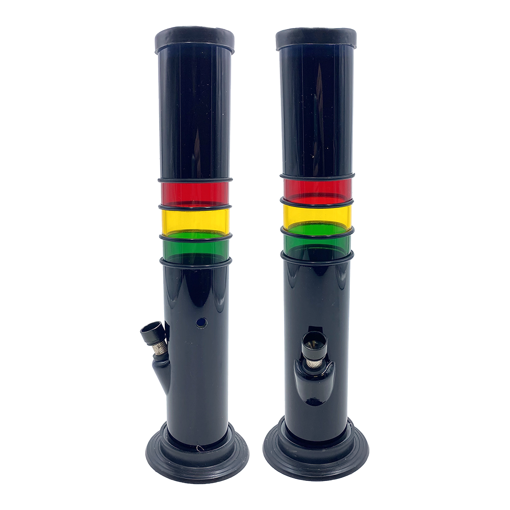 ACRYLIC BONG 12" BLACK WITH RASTA