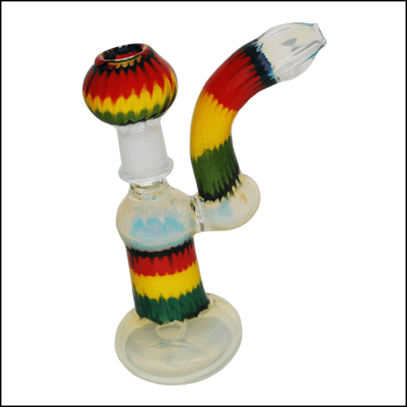 GLASS DAB BUBBLER - RASTA - 8"