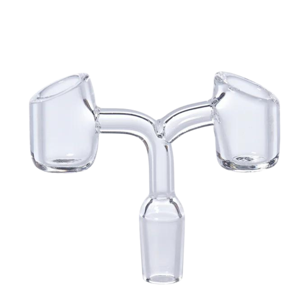 19mm Hoss Glass 90 Degree Double Quartz Banger - Male