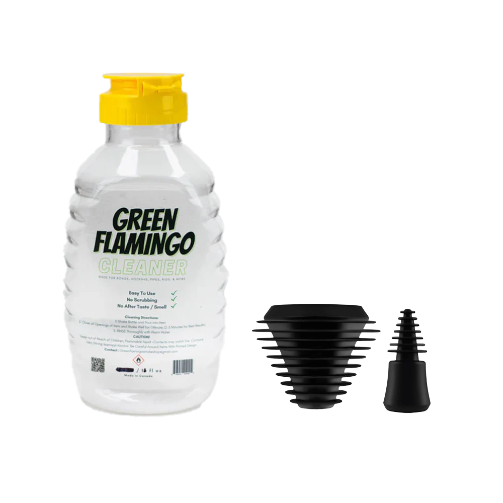 GREEN FLAMINGO - LIQUID CLEANER - 11 OZ. + PLUG CAPS