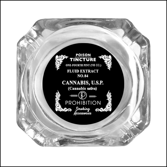 GLASS ASHTRAY - PROHIBITION TINCTURE