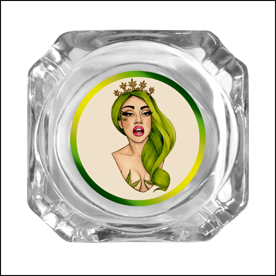 GLASS ASHTRAY - LADY GAGA