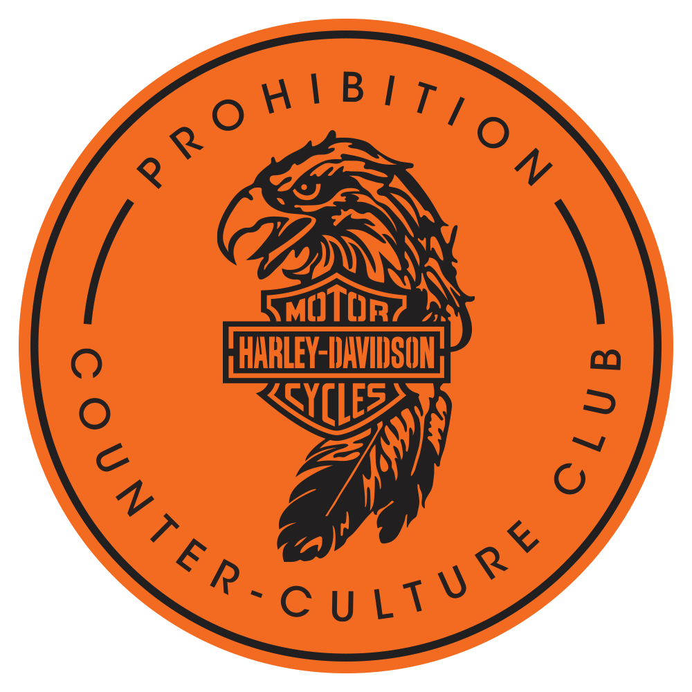 PROHIBITION X HARLEY DAVIDSON ORANGE EAGLE - GLASS ASHTRAY