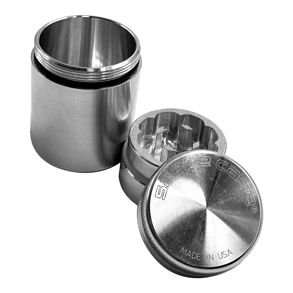 SPACE CASE - METAL GRINDER - 1.25" WITH STASH COMPARTMENT 2.25" TALL