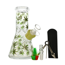 8" Green Leaf 6-in-1 Glass Bong Kit