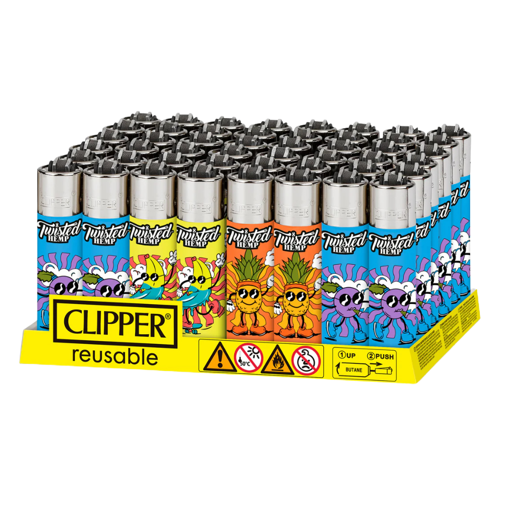 Clipper Twisted Hemp Characters Lighters - 48ct