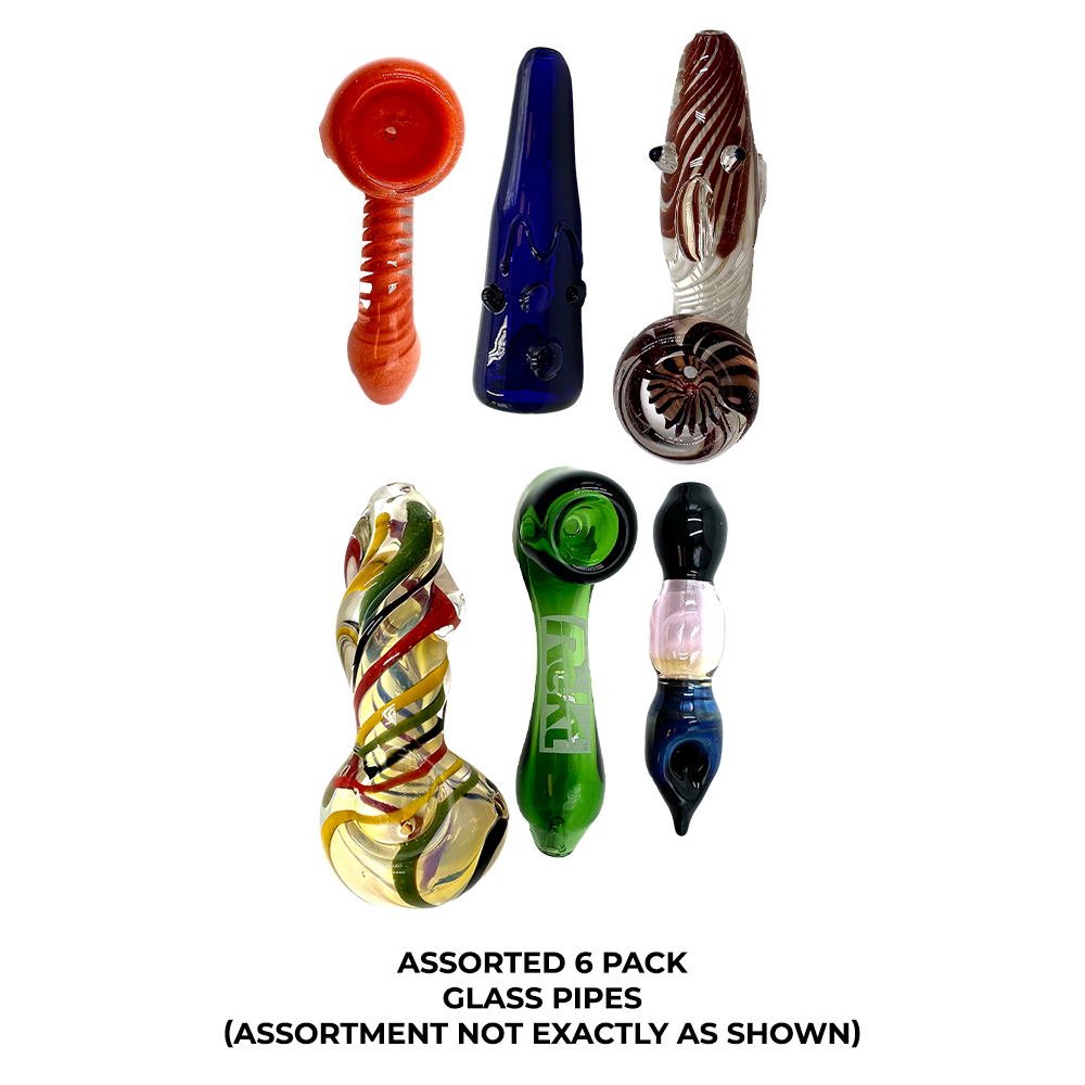 GLASS PIPES - ASSORTED PIPE KIT - 6PK