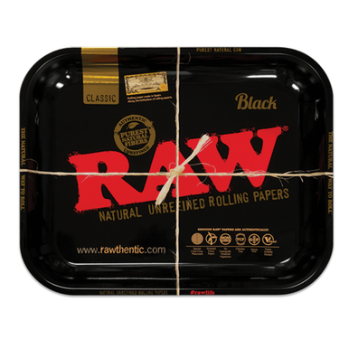 RAW Black Metal Rolling Tray - Large