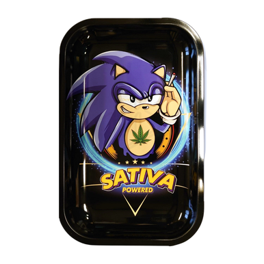 Sativa Powered Metal Rolling Tray - Medium