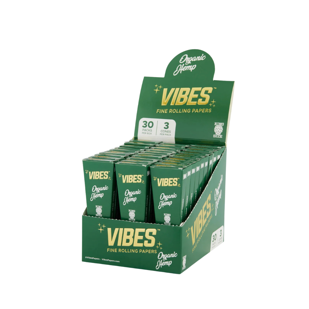 Vibes Organic Hemp King Size Cones - 30ct