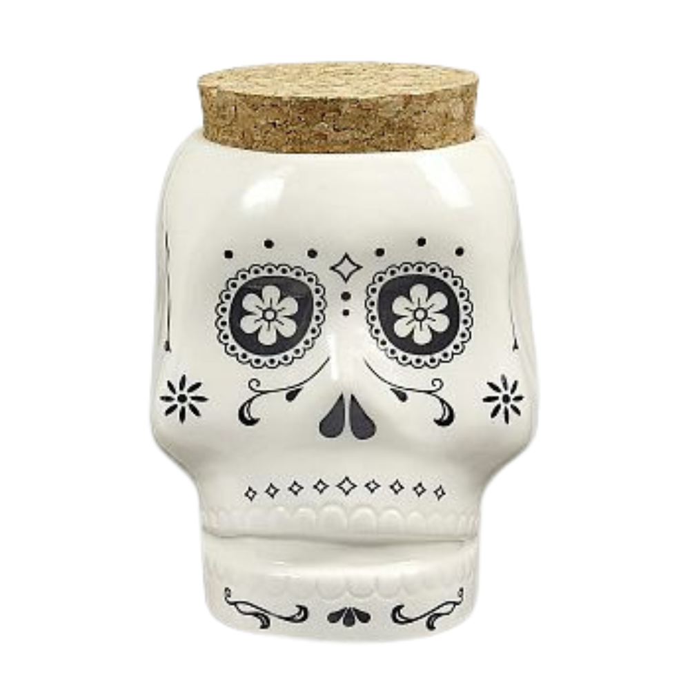 White Skull Stash Jar