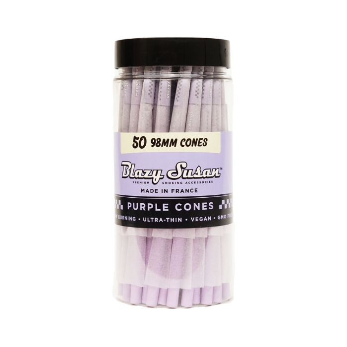 Blazy Susan Purple 98mm Cones - 50ct