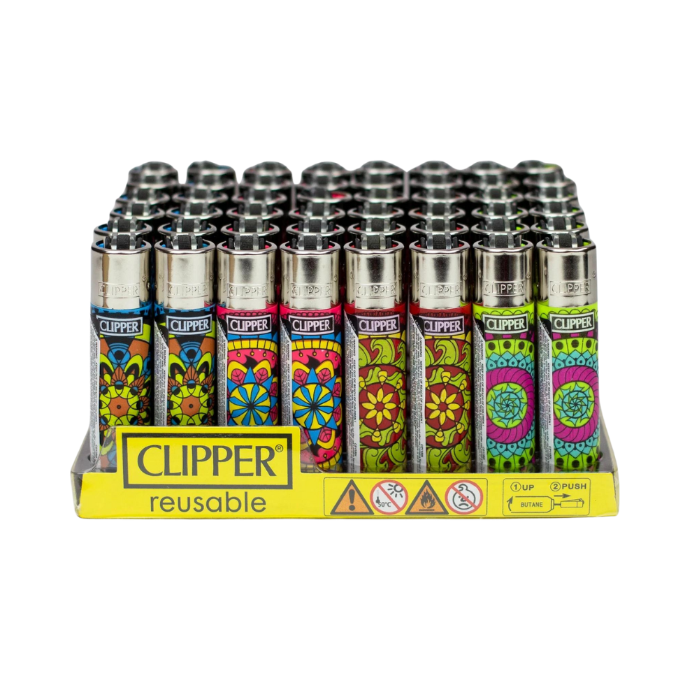 Clipper Mandala Pattern Lighters - 48ct