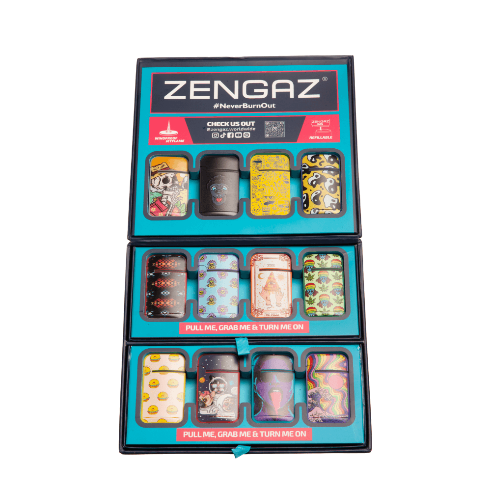 Zengaz Wing (ZL-13) Jet Rubberized Cube Lighters - 48ct