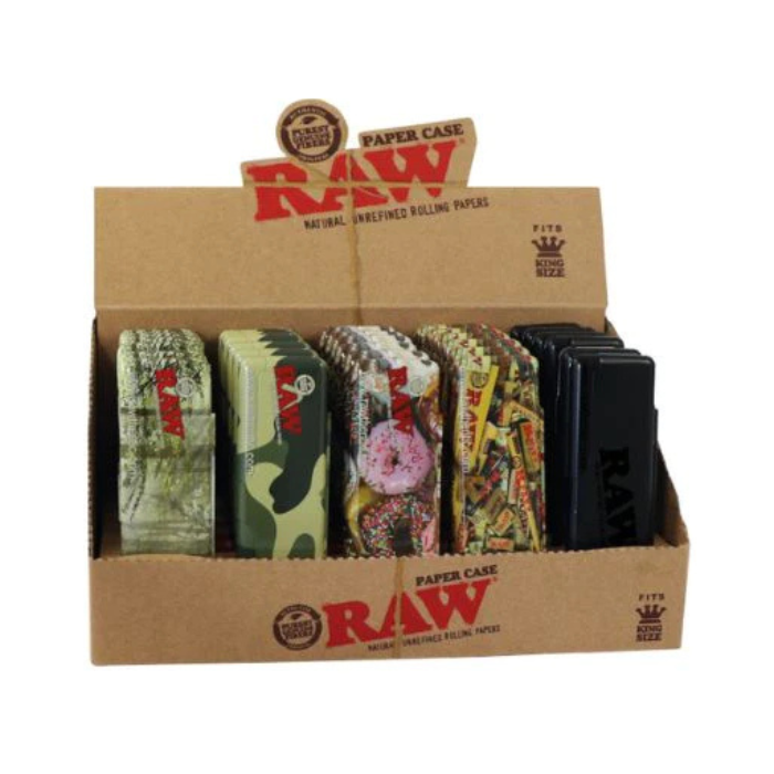 Raw King Size Rolling Paper Tin Case -30ct