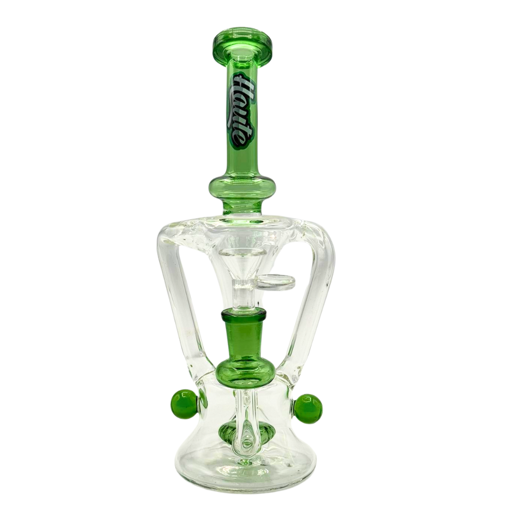 10” Haute Slanted Hour Glass Percolator Bong