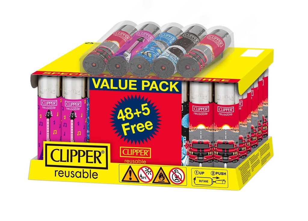 Clipper Next Screen Lighters- 48ct (+5 Free)