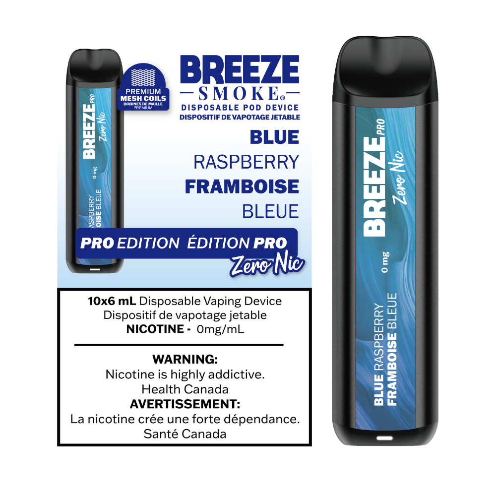 Breeze Pro Zero Nic 2000 Puffs Disposable Vape - 10ct