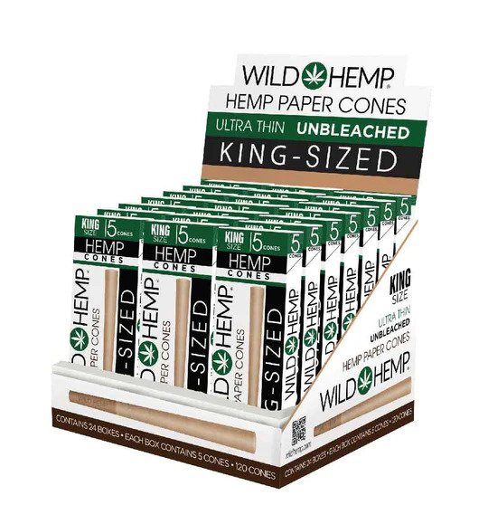 Wild Hemp King Size Hemp Pre Rolled Cones - 24ct