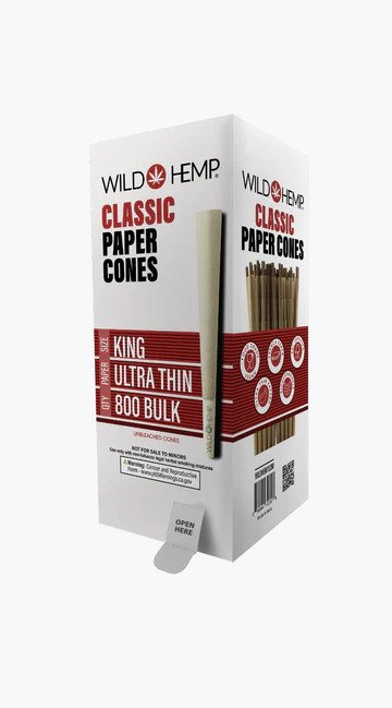 Wild Hemp Classic King Size Bulk Pre Rolled Cones - 800ct