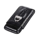 3 Finger Croc Finish Cigar Case with Cutter