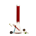 18" 9mm NH Font Beaker Bong w/ Base Art 1 - Red