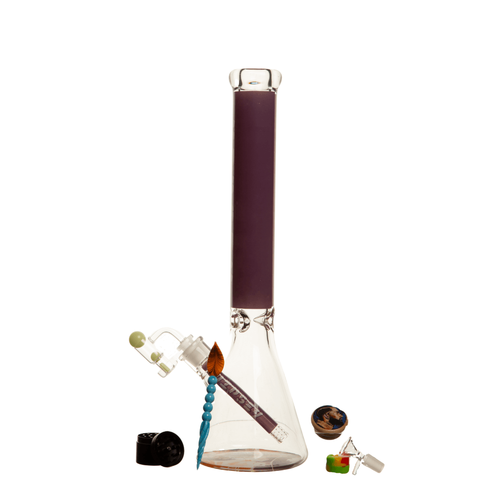 18" 9mm NH Font Beaker Bong w/ Base Art - Light Purple