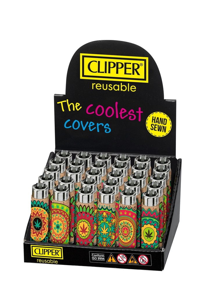 Clipper Pop Cover Cork Leaves Lighters- 48ct