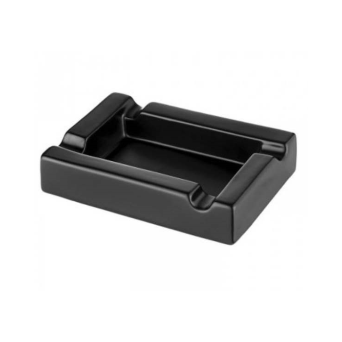 4 Cigar Ceramic Black Ashtray