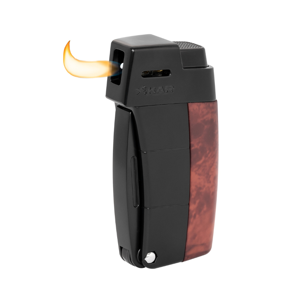 Xikar Resource Pipe Lighter - Amboina Burl w/ Black Trim