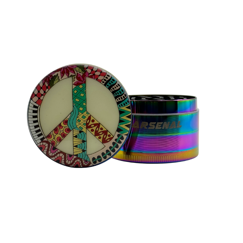 Arsenal Hippie Love 52mm 4-Pc Grinder - 3ct