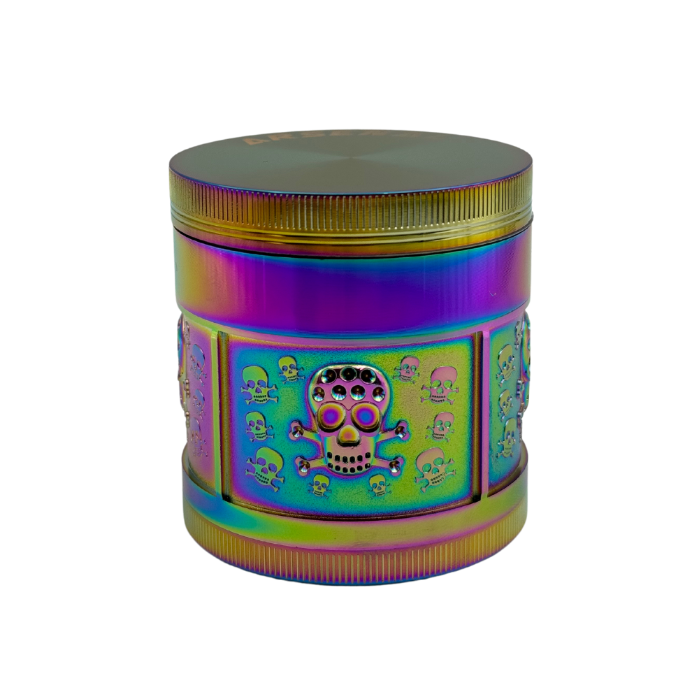 Arsenal Skull Rainbow Mania 63mm 4-Pc Grinder - 3ct