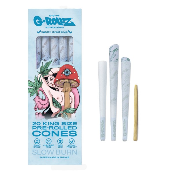 G-Rollz  Collector "Naked Shroom" Blue  King Size Cones - 20ct