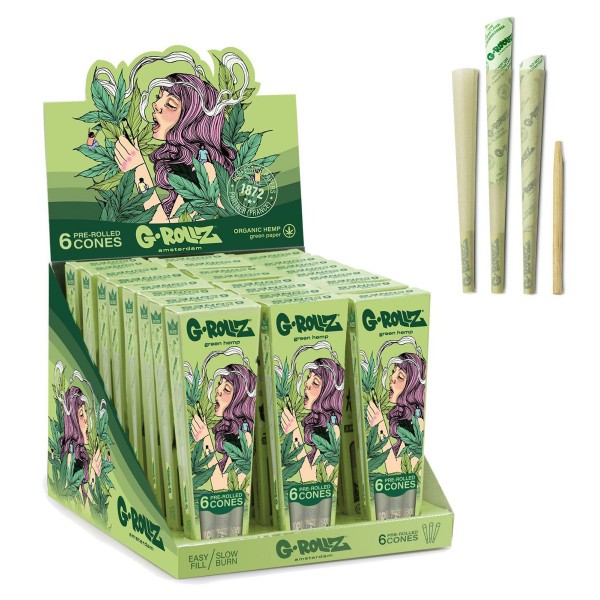 G-Rollz Collector 'Colossal Dream' 11/4 Organic Green Hemp Pre-rolled Hemp Cones - 24ct