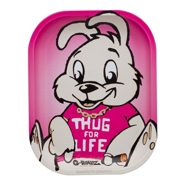 G-Rollz Bansky's Graffiti Thug For Life Metal Rolling Tray - Small