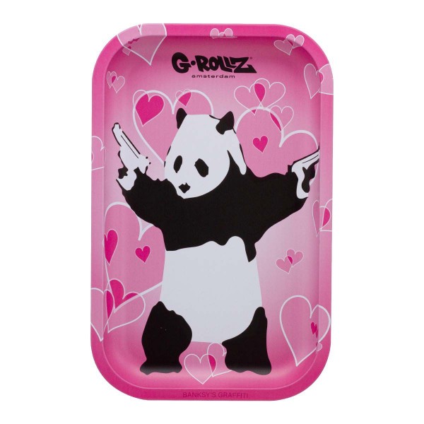 G-Rollz Bansky's Graffiti 'Panda Gunnin' Metal Rolling Tray - Medium