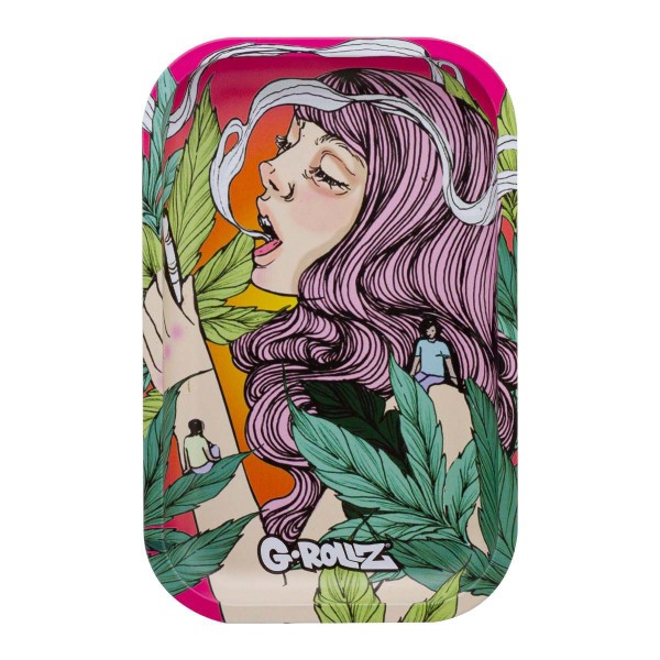 G-Rollz 'Colossal Dream' Pink Metal Rolling Tray - Medium