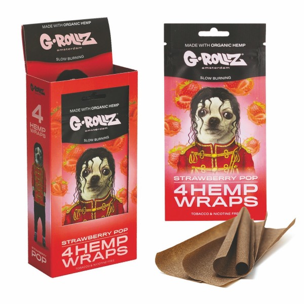 G-Rollz 4x Strawberry Flavored Hemp Wraps - 15ct