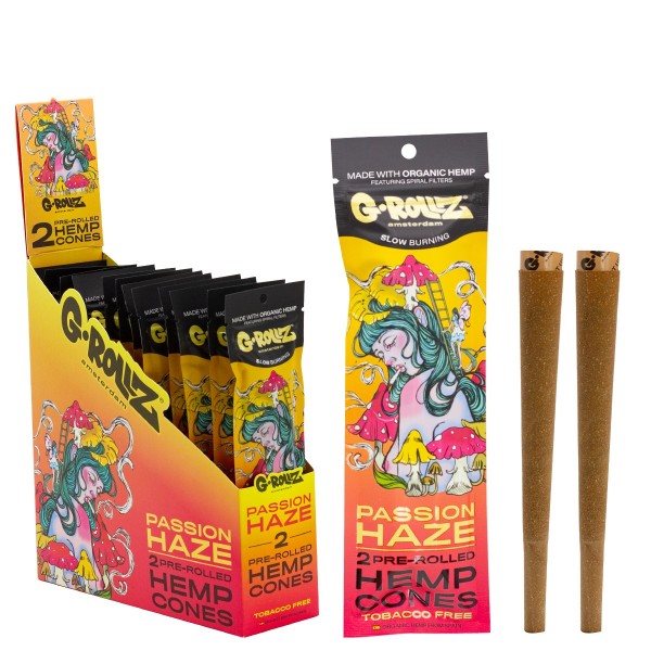 G-Rollz 2x Passion Haze Flavored Pre-Rolled Hemp Cones - 12ct