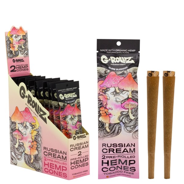 G-Rollz 2x Russian Cream Flavored Pre-Rolled Hemp Cones - 12ct