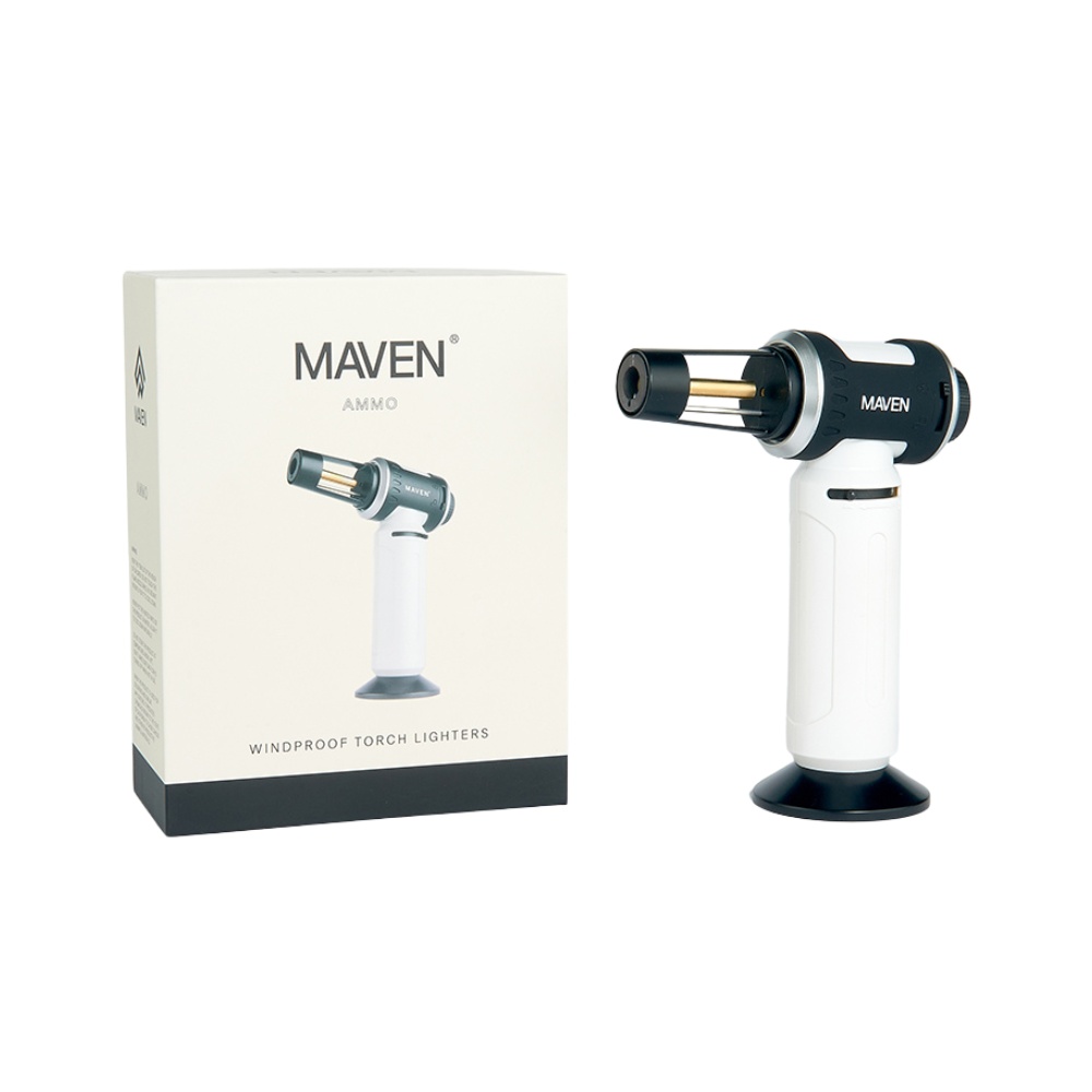 Maven Ammo Windproof Torch Lighters - White