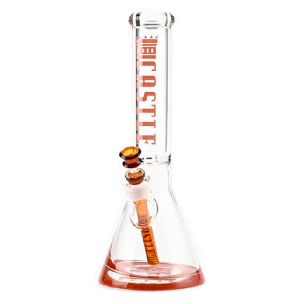 14" 9mm Color Logo Castle Glass Bong