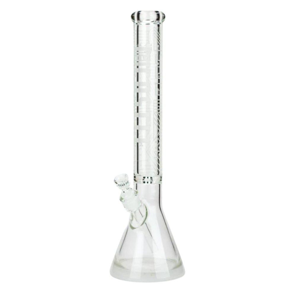 18" 9mm Etched Logo Castle Glass Bong