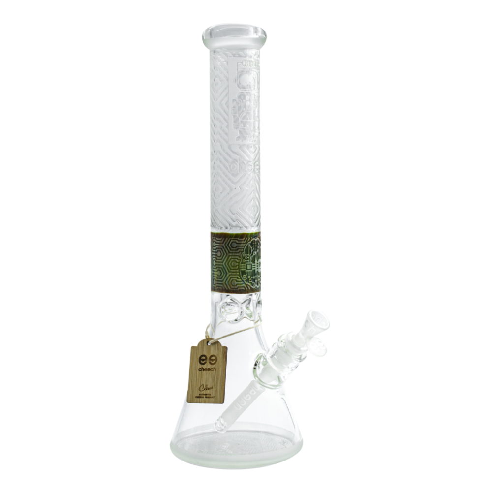 16" Cheech Sandblast Etched Glass Beaker