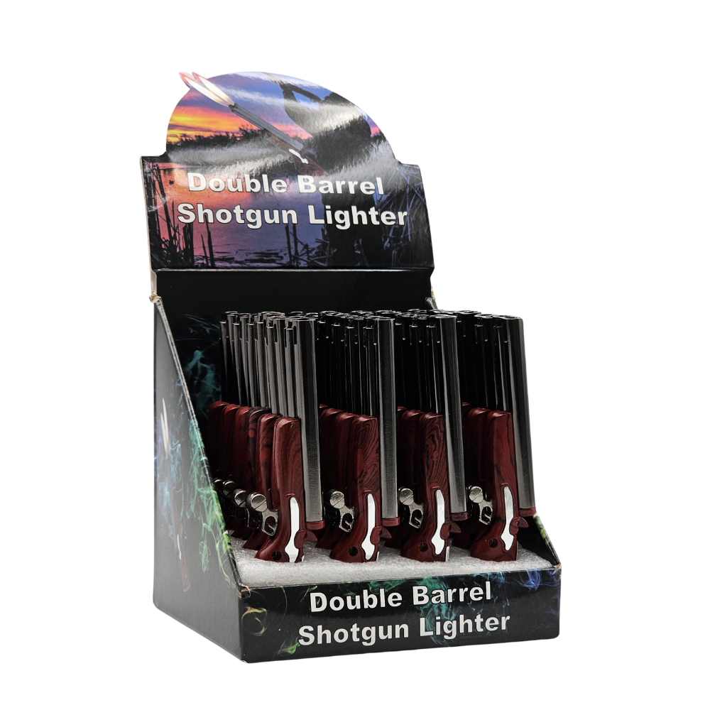 Techno Double Barrel Shotgun Lighters - 24ct