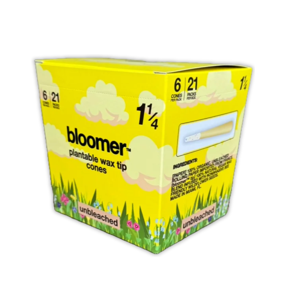 Bloomer Plantable Wax Tip Unbleached 1 1/4 Pre Rolled Cones - 21ct