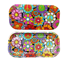 Pulsar Groovy Flowers Metal Rolling Tray w/ Lid